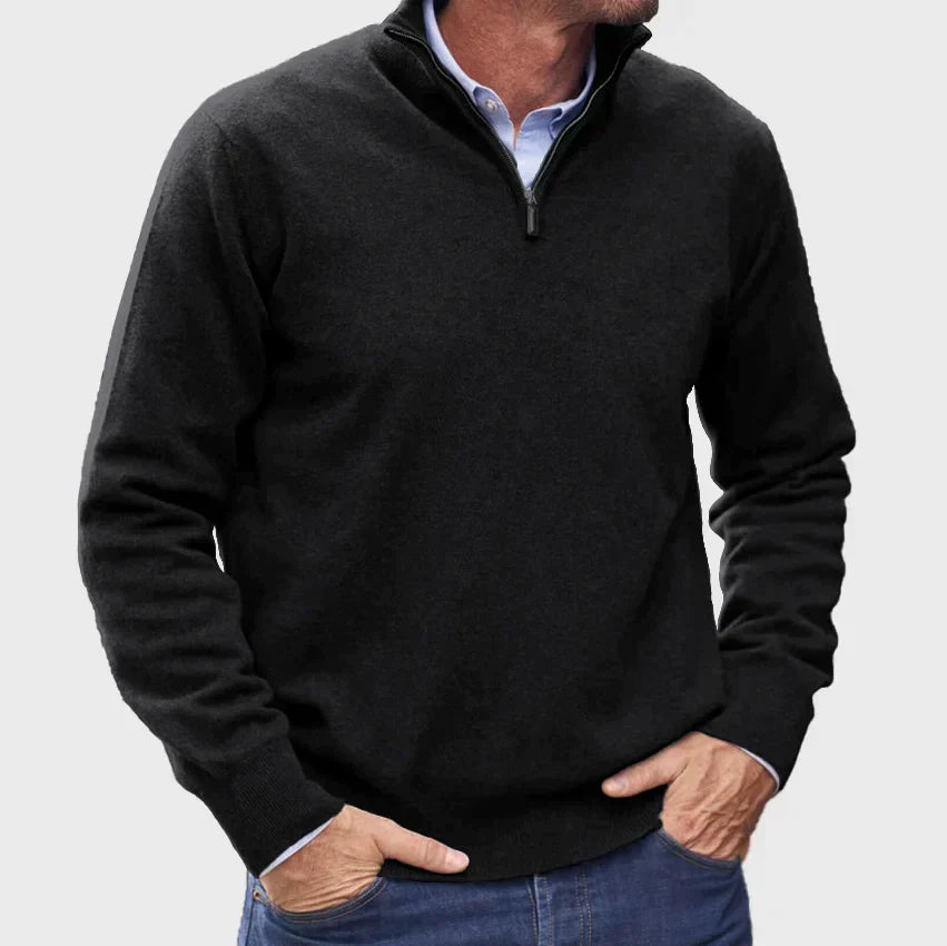 ARTHUR | Italienischer Kaschmirpullover für Männer mit Reißverschluss