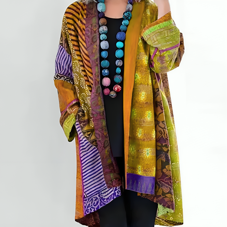 ELFRIEDE – Damen Strickjacke in bunten, lebendigen Tönen