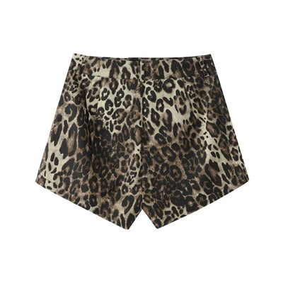 Fern - Denim Leopard Shorts