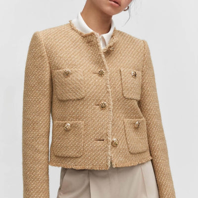 Michelle - Einreihige Tweed-Wolljacke