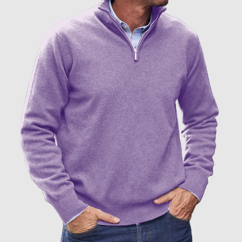 ARTHUR | Italienischer Kaschmirpullover für Männer mit Reißverschluss