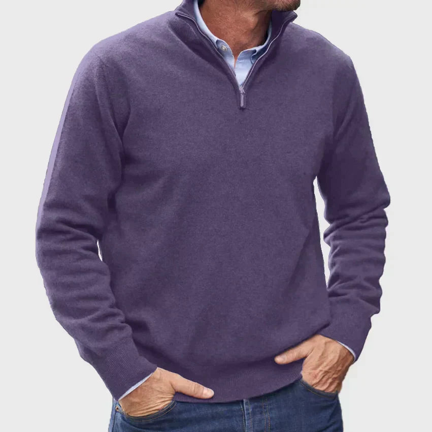 ARTHUR | Italienischer Kaschmirpullover für Männer mit Reißverschluss