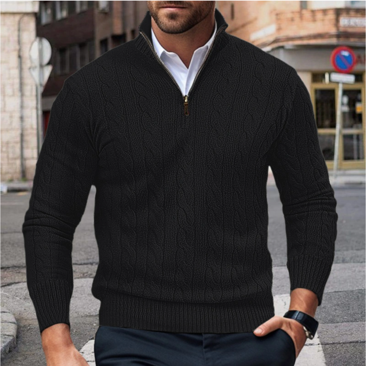 ELIAS | Herren Pullover mit Reißverschluss