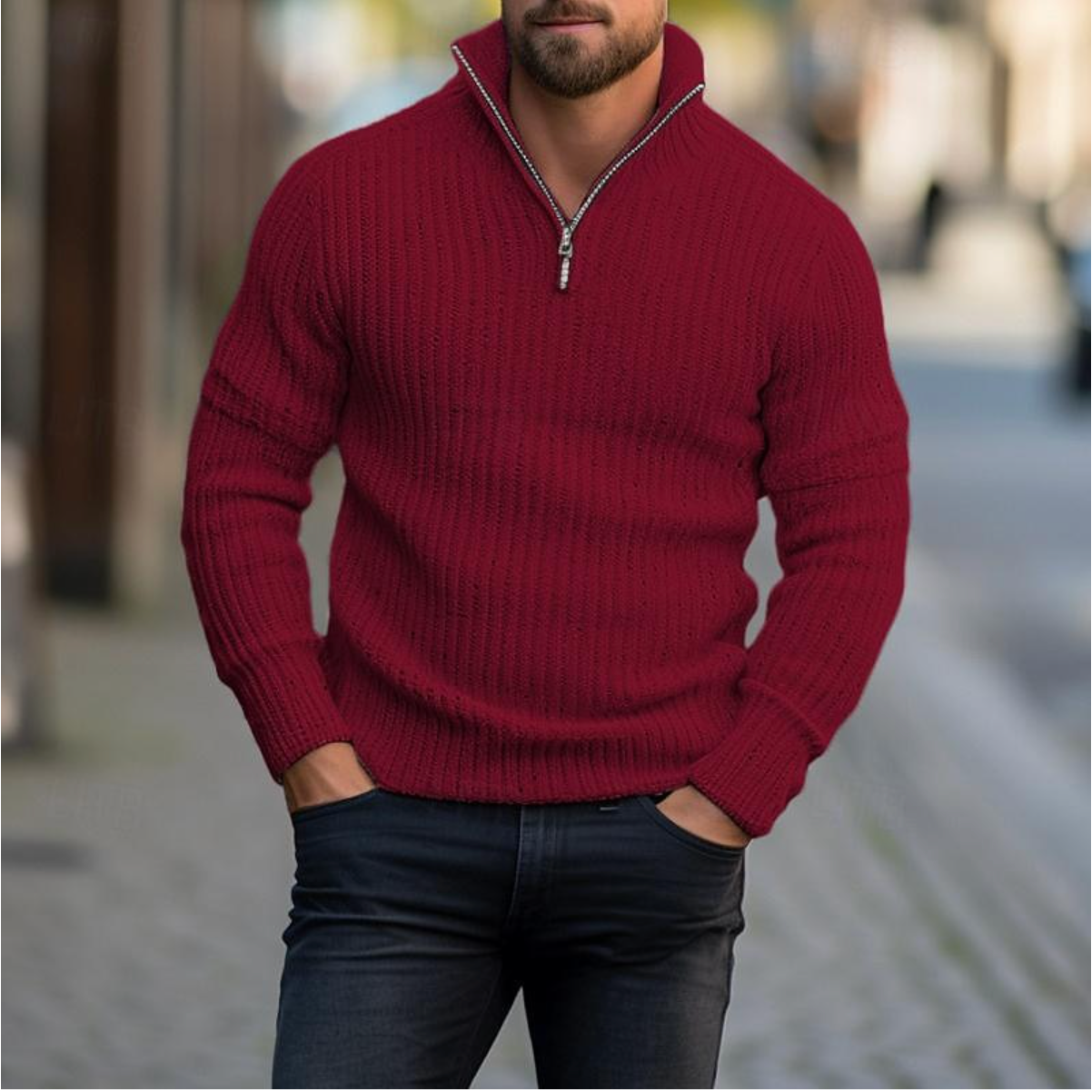 ANTONIO - Wärmender Pullover mit Reißverschluss für Herren