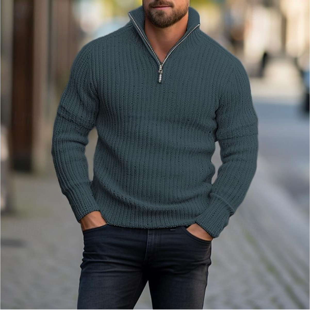 ANTONIO - Wärmender Pullover mit Reißverschluss für Herren