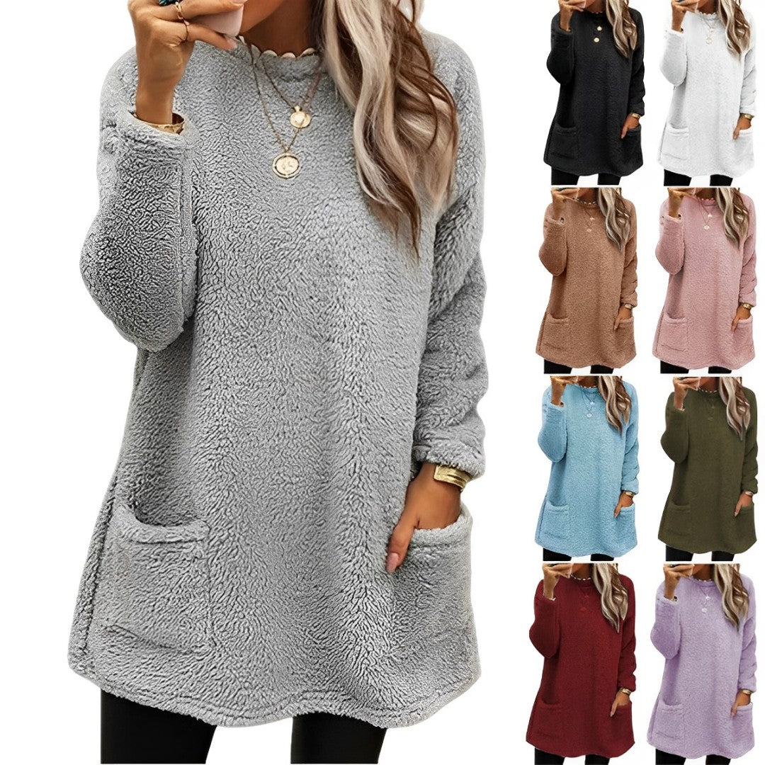 Felicia - Weicher Fleece-Pullover mit Taschen