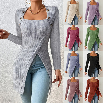 Mireia - Off-Shoulder Strickpullover mit Schlitz