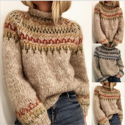 Dalia - Rollkragenpullover mit trendigem Print