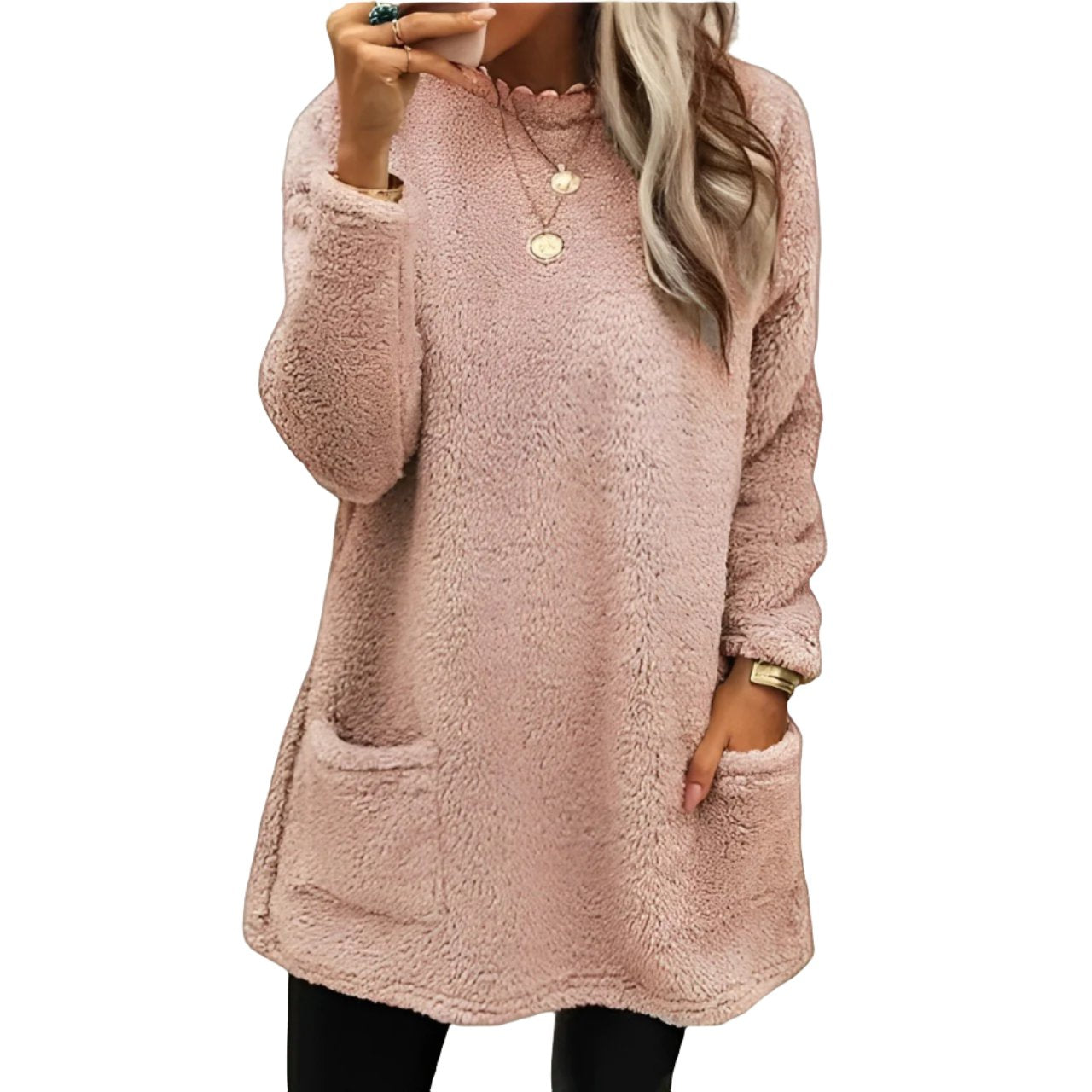 Felicia - Weicher Fleece-Pullover mit Taschen