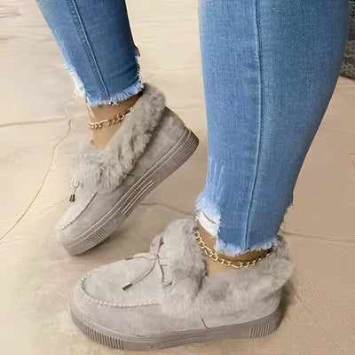Deirdre - Warme Schnürstiefel aus Baumwollsamt