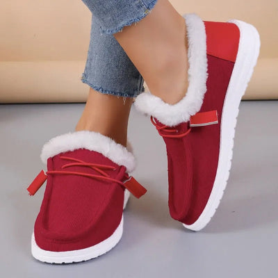 Willa - Kuschelige Schnürschuhe aus Plüsch und Samt