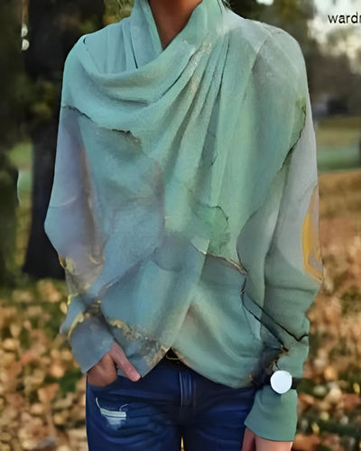 Prudence - Langärmeliger Pullover mit bedrucktem Schal