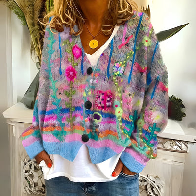ELS | Modische Strickjacke in bunten Farben für Damen